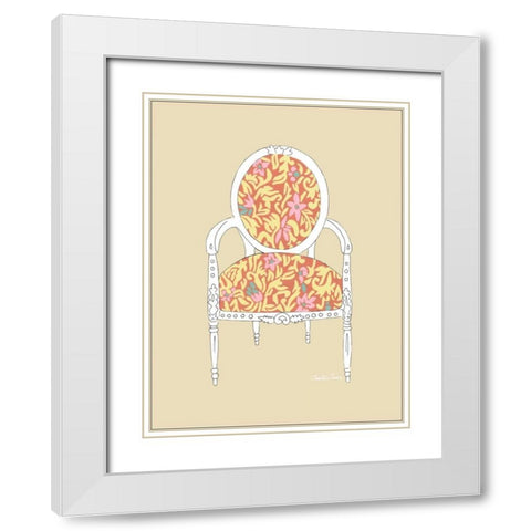 Decorative Chair I White Modern Wood Framed Art Print with Double Matting by Zarris, Chariklia