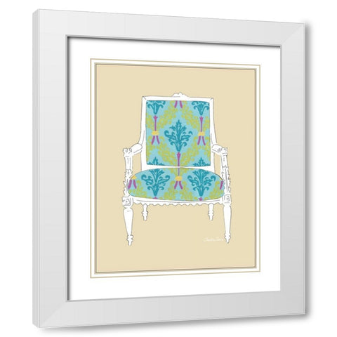 Decorative Chair III White Modern Wood Framed Art Print with Double Matting by Zarris, Chariklia