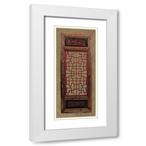 Antique Shoji Screen III White Modern Wood Framed Art Print with Double Matting by Vision Studio