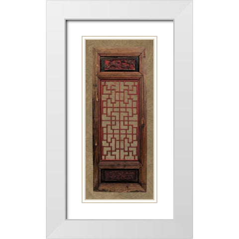 Antique Shoji Screen III White Modern Wood Framed Art Print with Double Matting by Vision Studio
