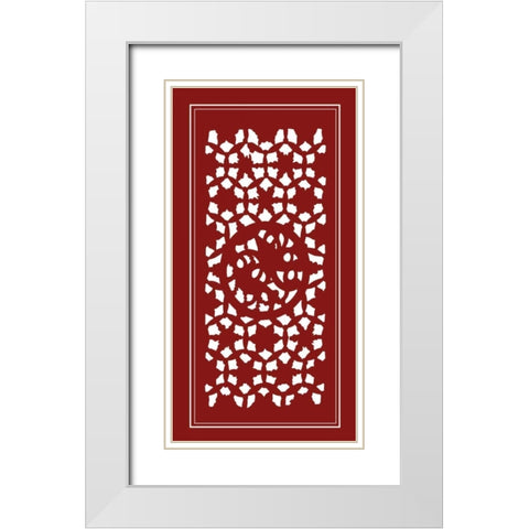 Shoji Screen in Cinnabar II White Modern Wood Framed Art Print with Double Matting by Vision Studio