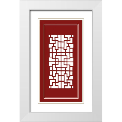 Shoji Screen in Cinnabar III White Modern Wood Framed Art Print with Double Matting by Vision Studio