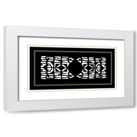 Shoji Screen in Ebony I White Modern Wood Framed Art Print with Double Matting by Vision Studio