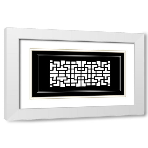 Shoji Screen in Ebony III White Modern Wood Framed Art Print with Double Matting by Vision Studio