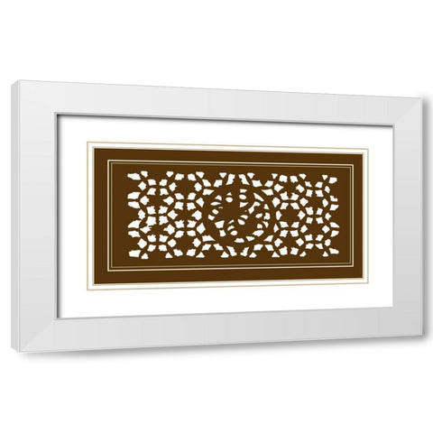 Shoji Screen in Brown II White Modern Wood Framed Art Print with Double Matting by Vision Studio