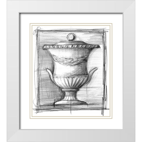 Classical Elements IV White Modern Wood Framed Art Print with Double Matting by Harper, Ethan