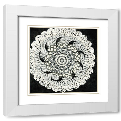 Abstract Rosette I White Modern Wood Framed Art Print with Double Matting by Zarris, Chariklia