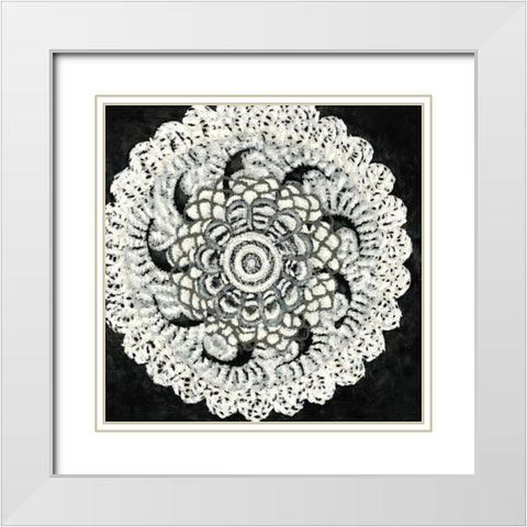 Abstract Rosette I White Modern Wood Framed Art Print with Double Matting by Zarris, Chariklia