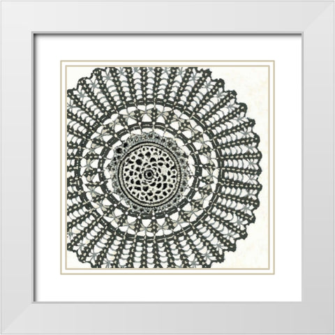 Abstract Rosette II White Modern Wood Framed Art Print with Double Matting by Zarris, Chariklia