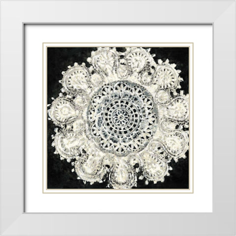 Abstract Rosette IV White Modern Wood Framed Art Print with Double Matting by Zarris, Chariklia