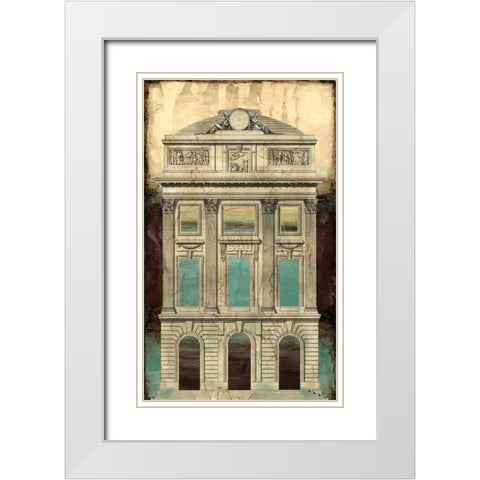 Architectural Illusion II White Modern Wood Framed Art Print with Double Matting by Vision Studio