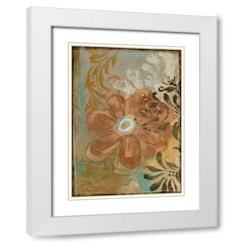 Floral Abstraction I White Modern Wood Framed Art Print with Double Matting by Goldberger, Jennifer