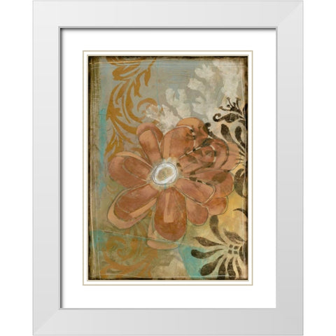 Floral Abstraction I White Modern Wood Framed Art Print with Double Matting by Goldberger, Jennifer