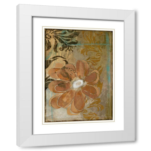 Floral Abstraction II White Modern Wood Framed Art Print with Double Matting by Goldberger, Jennifer