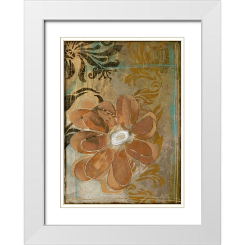 Floral Abstraction II White Modern Wood Framed Art Print with Double Matting by Goldberger, Jennifer