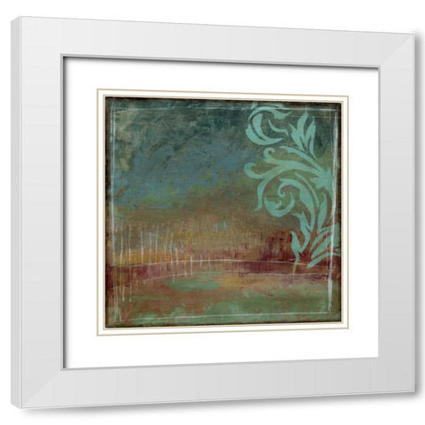 Lush Filigree I White Modern Wood Framed Art Print with Double Matting by Goldberger, Jennifer