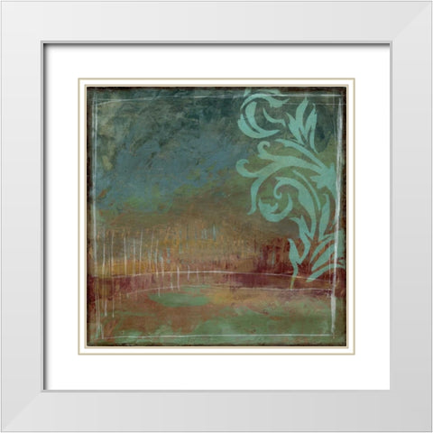 Lush Filigree I White Modern Wood Framed Art Print with Double Matting by Goldberger, Jennifer