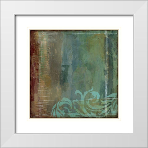 Lush Filigree IV White Modern Wood Framed Art Print with Double Matting by Goldberger, Jennifer