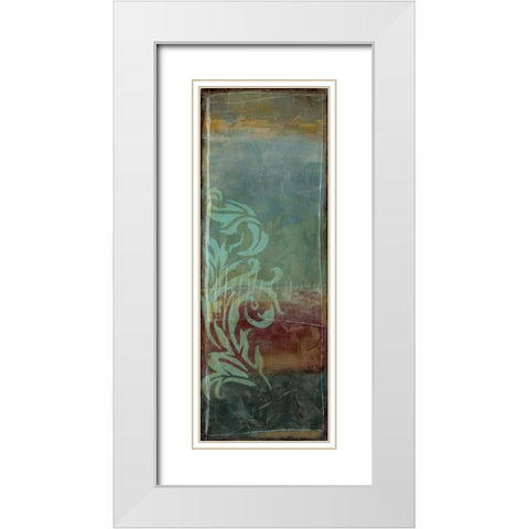 Lush Filigree V White Modern Wood Framed Art Print with Double Matting by Goldberger, Jennifer