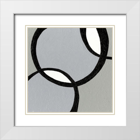 Ellipse I White Modern Wood Framed Art Print with Double Matting by Holland, J.