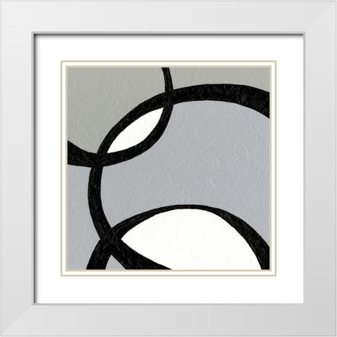 Ellipse III White Modern Wood Framed Art Print with Double Matting by Holland, J.