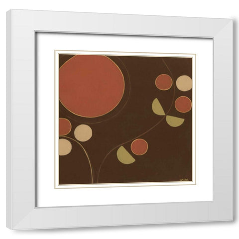 Autumn Orbit II White Modern Wood Framed Art Print with Double Matting by Vess, June Erica