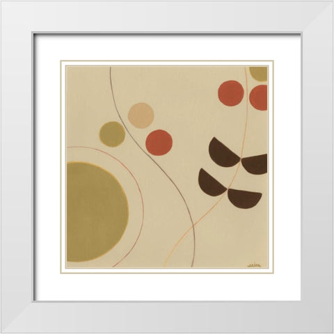 Autumn Orbit III White Modern Wood Framed Art Print with Double Matting by Vess, June Erica