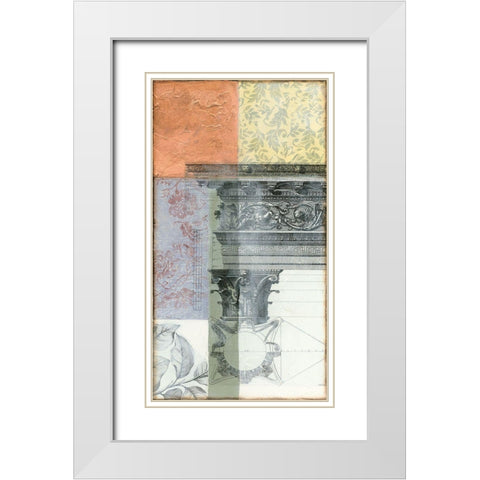 Neo Victorian Collage III White Modern Wood Framed Art Print with Double Matting by Goldberger, Jennifer