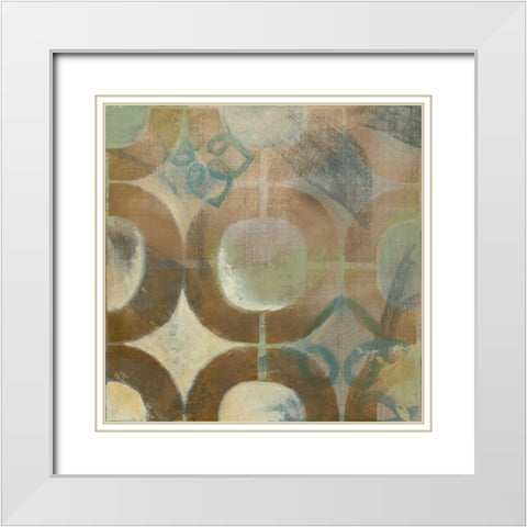 Garden Link V White Modern Wood Framed Art Print with Double Matting by Meagher, Megan