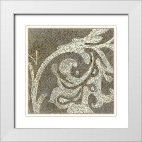 Rococo III White Modern Wood Framed Art Print with Double Matting by Wyatt Jr., Norman