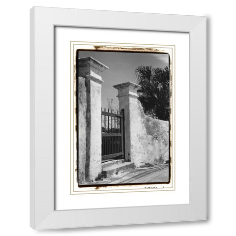 Old Bermuda Gate II White Modern Wood Framed Art Print with Double Matting by DeNardo, Laura