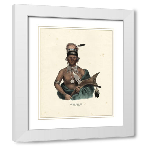 Saukie Chief White Modern Wood Framed Art Print with Double Matting by McKenney and Hall