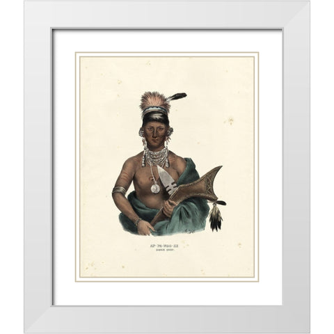 Saukie Chief White Modern Wood Framed Art Print with Double Matting by McKenney and Hall