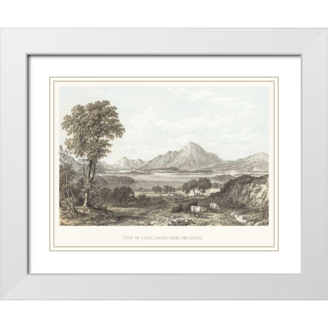 View of Loch Lomond White Modern Wood Framed Art Print with Double Matting by Unknown