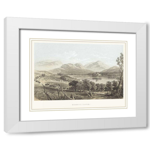 Kilchurn Castle White Modern Wood Framed Art Print with Double Matting by Unknown