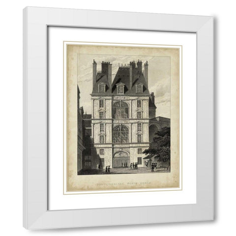 Fontainbleau, Porte Doree White Modern Wood Framed Art Print with Double Matting by Pugin, A.