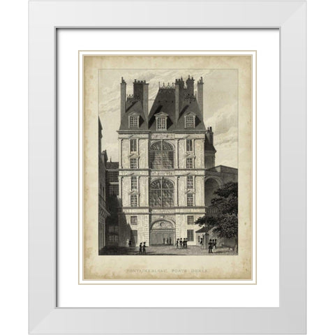 Fontainbleau, Porte Doree White Modern Wood Framed Art Print with Double Matting by Pugin, A.