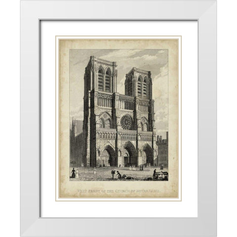 West Front-Notre Dame White Modern Wood Framed Art Print with Double Matting by Pugin, A.