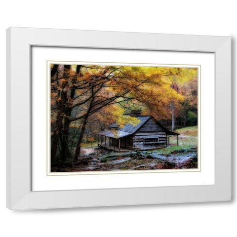 Damp Autumn Day White Modern Wood Framed Art Print with Double Matting by Head, Danny