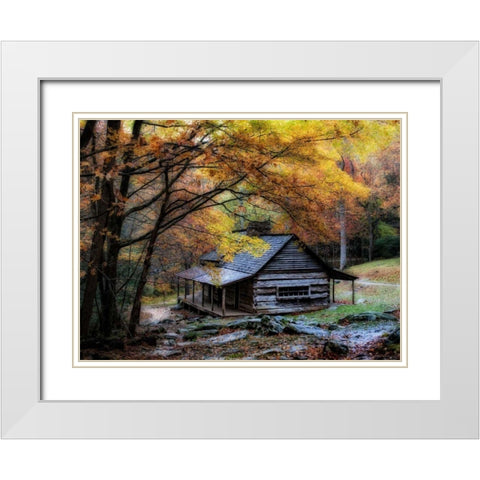 Damp Autumn Day White Modern Wood Framed Art Print with Double Matting by Head, Danny