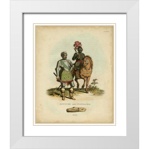 Men in Armour V White Modern Wood Framed Art Print with Double Matting by Meyrick