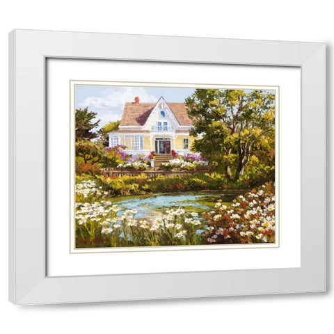 Overlooking the Pond White Modern Wood Framed Art Print with Double Matting by Dertner, Erin