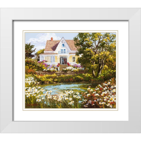 Overlooking the Pond White Modern Wood Framed Art Print with Double Matting by Dertner, Erin