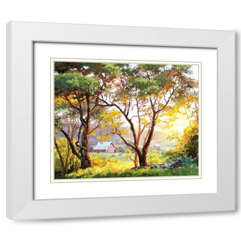 Burnished Landscape White Modern Wood Framed Art Print with Double Matting by Dertner, Erin