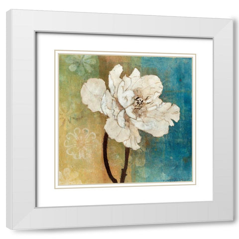 Full Bloom I White Modern Wood Framed Art Print with Double Matting by Green-Aldridge, W.