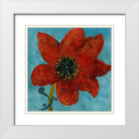 Summer Bloom I White Modern Wood Framed Art Print with Double Matting by Green-Aldridge, W.