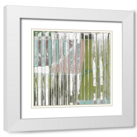 Linear Mix I White Modern Wood Framed Art Print with Double Matting by Goldberger, Jennifer