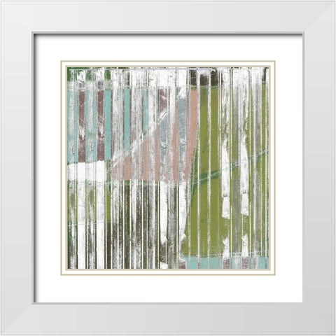 Linear Mix I White Modern Wood Framed Art Print with Double Matting by Goldberger, Jennifer