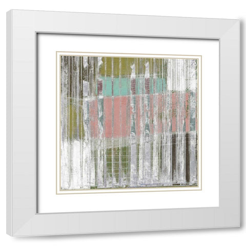 Linear Mix II White Modern Wood Framed Art Print with Double Matting by Goldberger, Jennifer