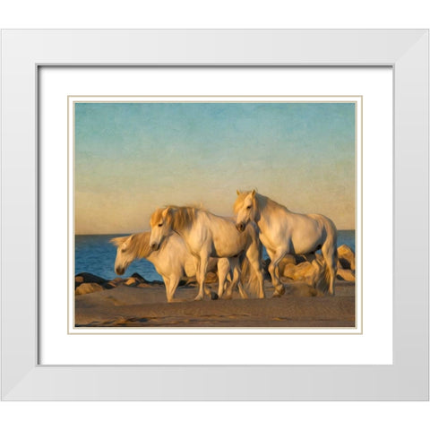 On the Beach White Modern Wood Framed Art Print with Double Matting by PHBurchett
